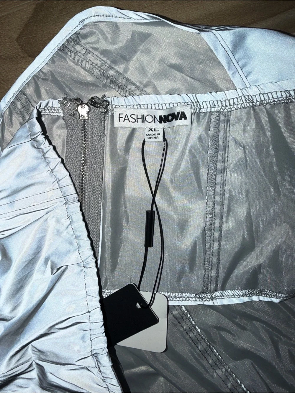 Fashion Nova Silver Iridescent Strapless Corset Top - Picture 3 of 3